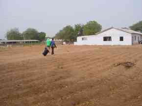 view of Abuko Lower Basic School from across the fields