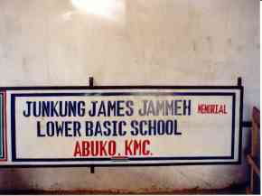 Abuko school name board