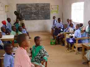 children in a classroom at Abuko