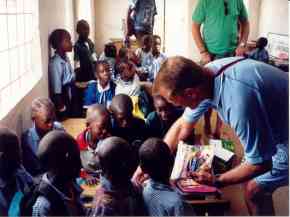 kids receiving gifts including sweets