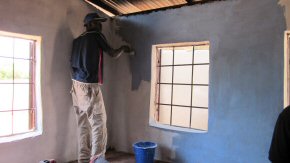 painting the school kitchen