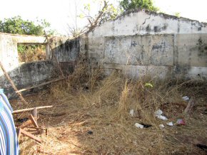 inside the ruined classroom block