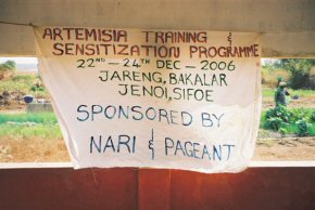 sign announcing the training programme