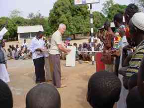 Ian Howard at the opening ceremnony for the multi-purpose court