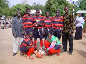 Bakalarr football team members in their new kit