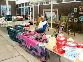 Ian on the Pageant stall