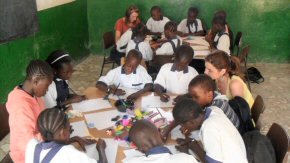 Frances with nursery children