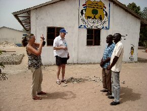 Pippa and Ian at a school