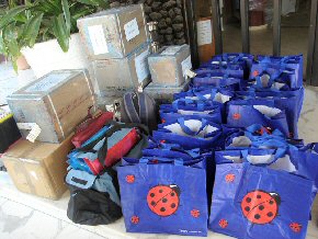 experiment bags ready for the workshops