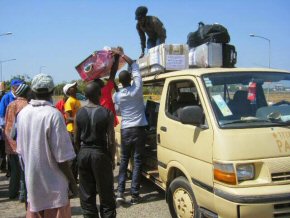 loading the minibus