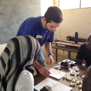 Michal showing the electronics experiment