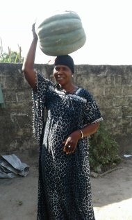 lady with a pumpkin