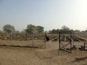 The recently-fenced school garden at Misera