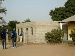 The staff quarters under construction