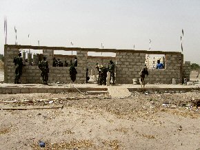 front of new libary building at Yundum