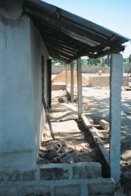 the start of the veranda, looking along the front of the building