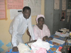 Campama Headteacher, Mrs Ndey Jatta Camara and Deputy, Mr Modou Jasseh