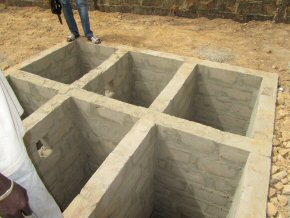 settlement tanks for the new toilets at Banyaka LBS