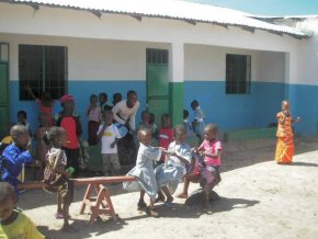 children outside the school