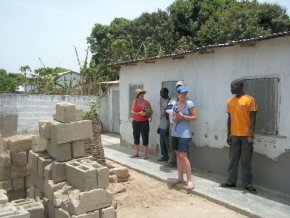 Tina, Frances and Wandifa with some blocks 