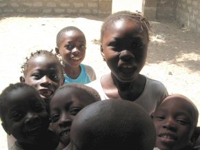 local children at the window