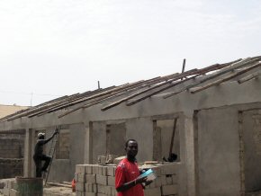 roof beams in place - general view