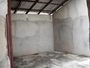 inside view of roof & plastered walls