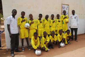 The promised footballs and kit 