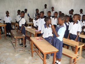 one of the classes showing the new furniture