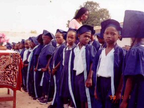 children in Nursery Class 3 at their graduation ceremony