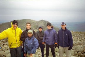 Chris and his party at the top of Scafel Pike