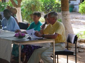 Malcom Reeder making his address at the handing over ceremony