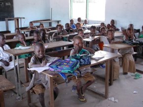 children in their refurbished nursery classroom at Bakalarr