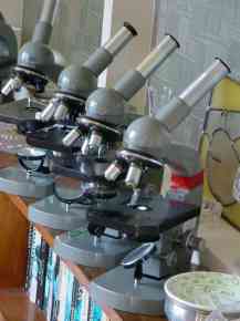 close up of some of the optical microscopes awaiting packing