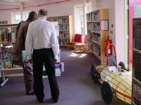 Bakary in the school library