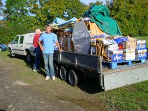 pallets loaded onto trailer for transport to the shipping agent