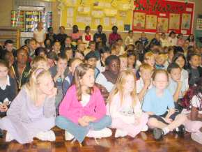 children of Galions Mount School listen to the presentation