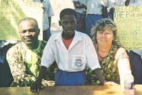 Franklin, Sherrifu and Carole at Jarreng