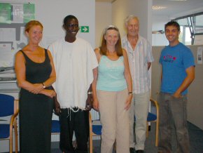 Omar at Edison with Pippa, Ian, Chris Lawler and his mum, Jan (left)