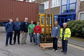 Posing with the forklift 