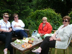 The Welsh contingent: left to right; Gemma and her mum, Diane, then Marina and a friend