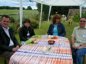 Joe Brock his son James, with Sue & John