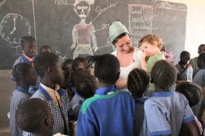 Elena & Zion in the classroom