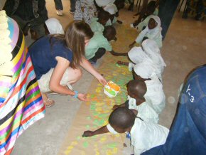 Frances and Tina with the children, April 2009