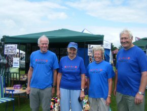 Brian, Pippa, Ann & Ian after setting up the stand