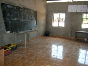 Banyaka LBS library in April 2011, showing new windows and floor tiles