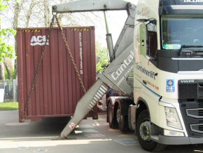 container 'dropping to ground'