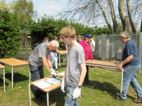 tables being organised for packing