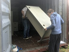 office furniture being loaded