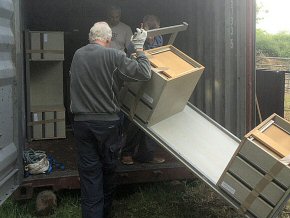 office furniture being loaded